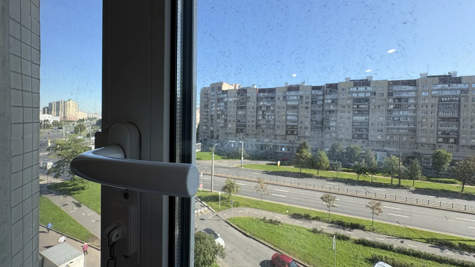Мойка трехстворчатого окна before